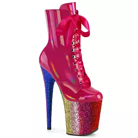 8 Inch Heel FLAMINGO-1020HG Hot Pink Holo Patent