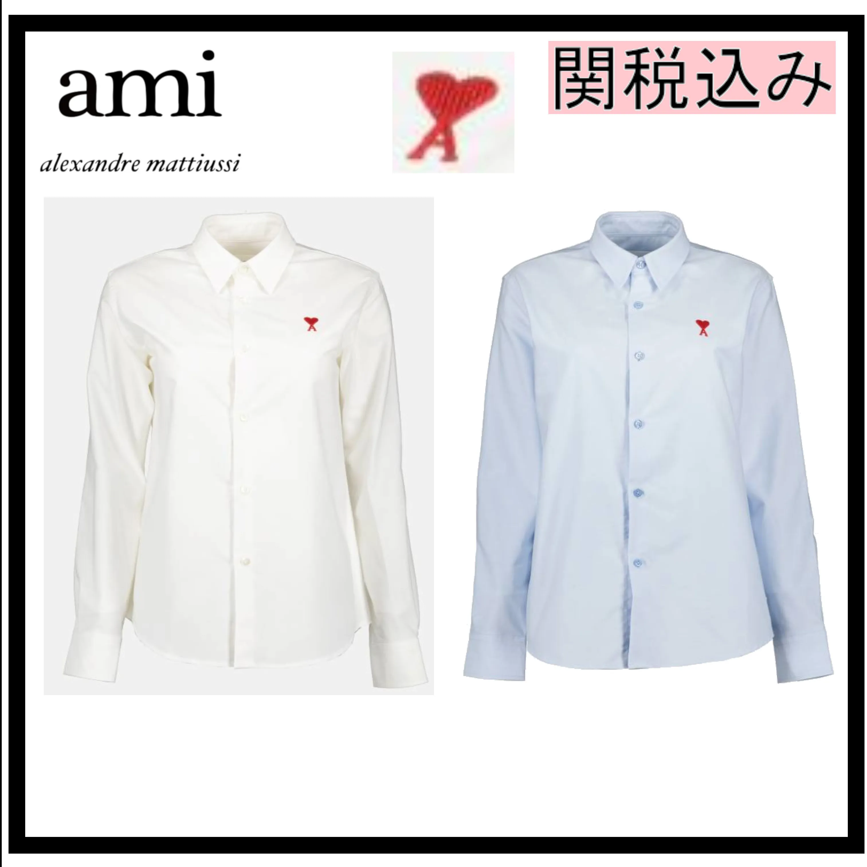 AMI PARIS  |Heart Casual Style Street Style Long Sleeves Cotton Medium