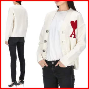 AMI PARIS  |Heart Casual Style Unisex Wool Long Sleeves Plain Logo