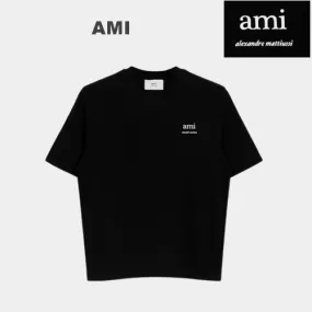 AMI PARIS  |Unisex Street Style Cotton Short Sleeves Logo Designers