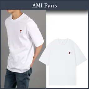 AMI PARIS  |Unisex Street Style Logo Designers T-Shirts