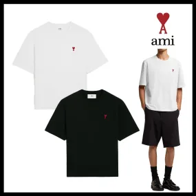 AMI PARIS  |Unisex Street Style Plain Cotton Oversized Logo Designers