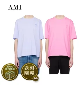 AMI PARIS  |Unisex Street Style Plain Cotton Short Sleeves Logo