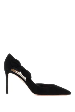 Aquazzura Suede Very Bow Tie Décolleté   Black