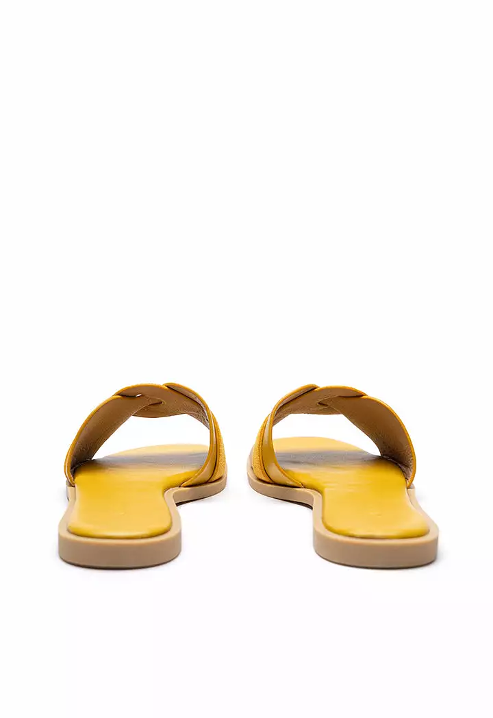 Contrast Inserted Vamp Slip On Sandals