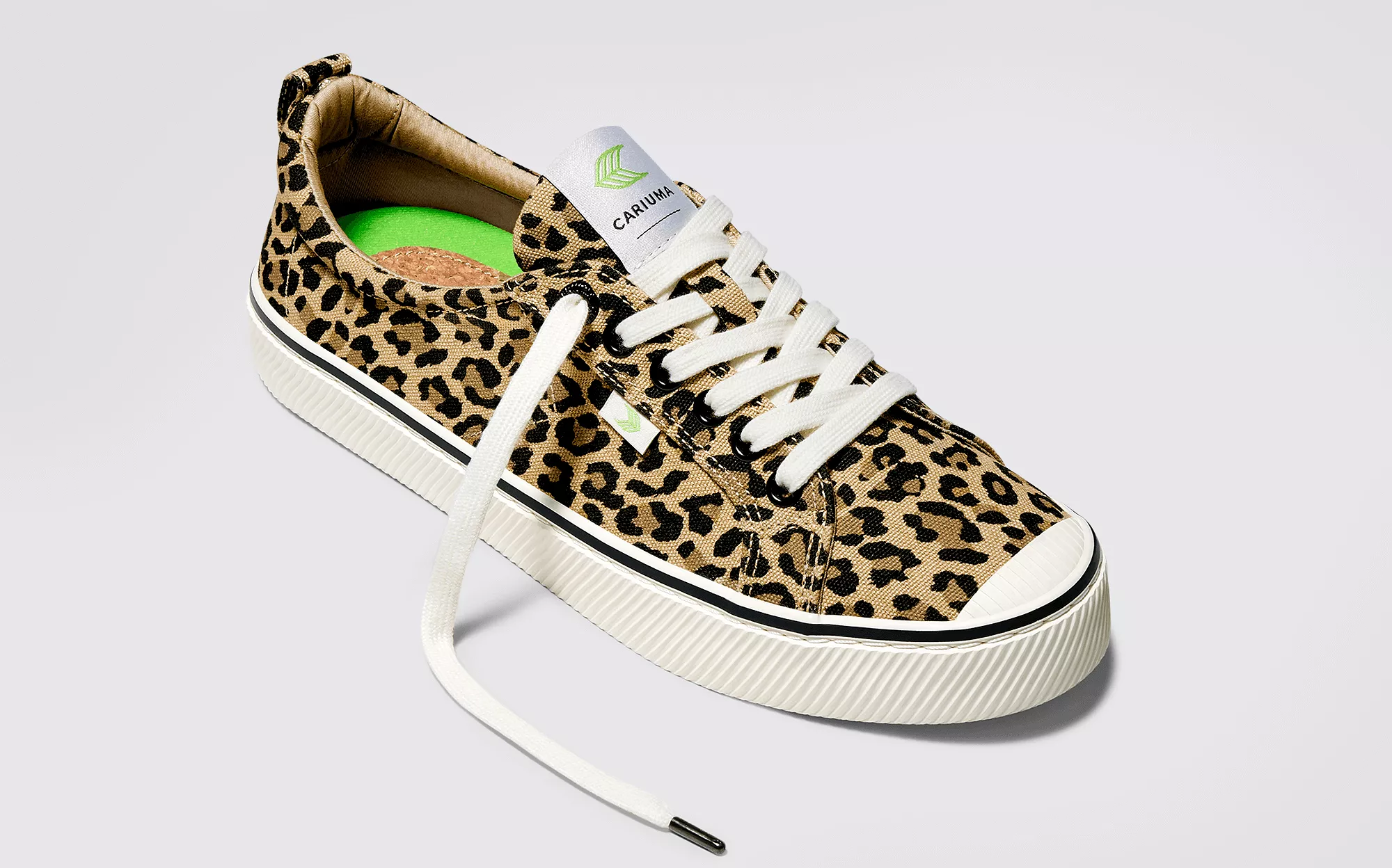 OCA Low Stripe Leopard Print Canvas Sneaker Men