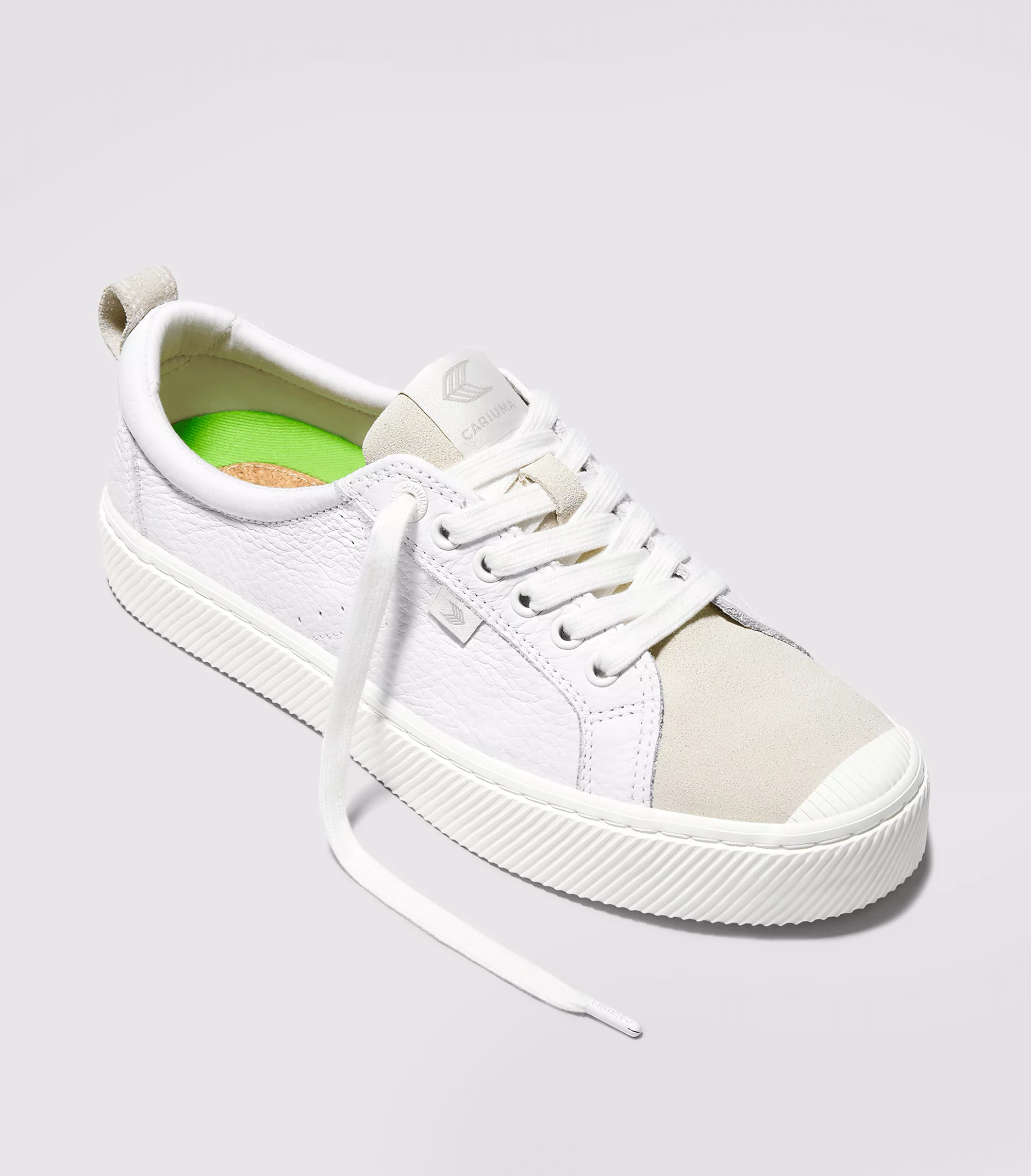 OCA Low White Premium Leather Vintage White Suede Sneaker Men