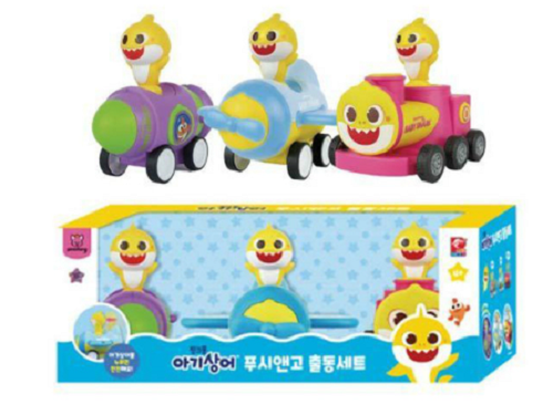 Pinkfong Baby Shark Push & Go Dispatch Set-Rocket Car Plane Train Gifts