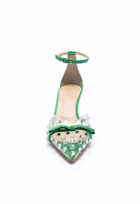 Rhinestones Pointed Ankle Strap Sandals